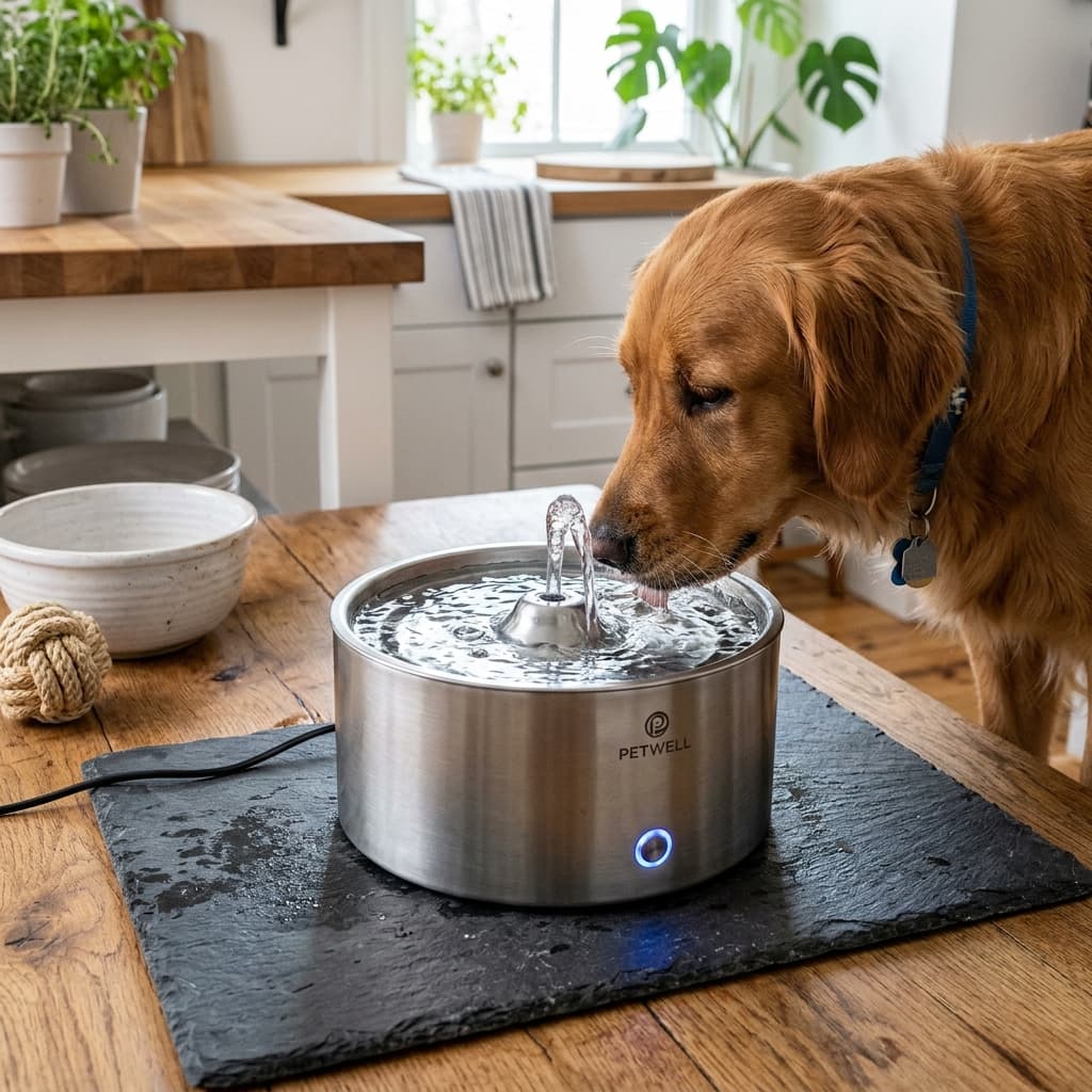 Practical dog guide: Multi-Stage Stainless Steel Pet Water Fountains: Clean Hydration Free from Biofilm & Slime