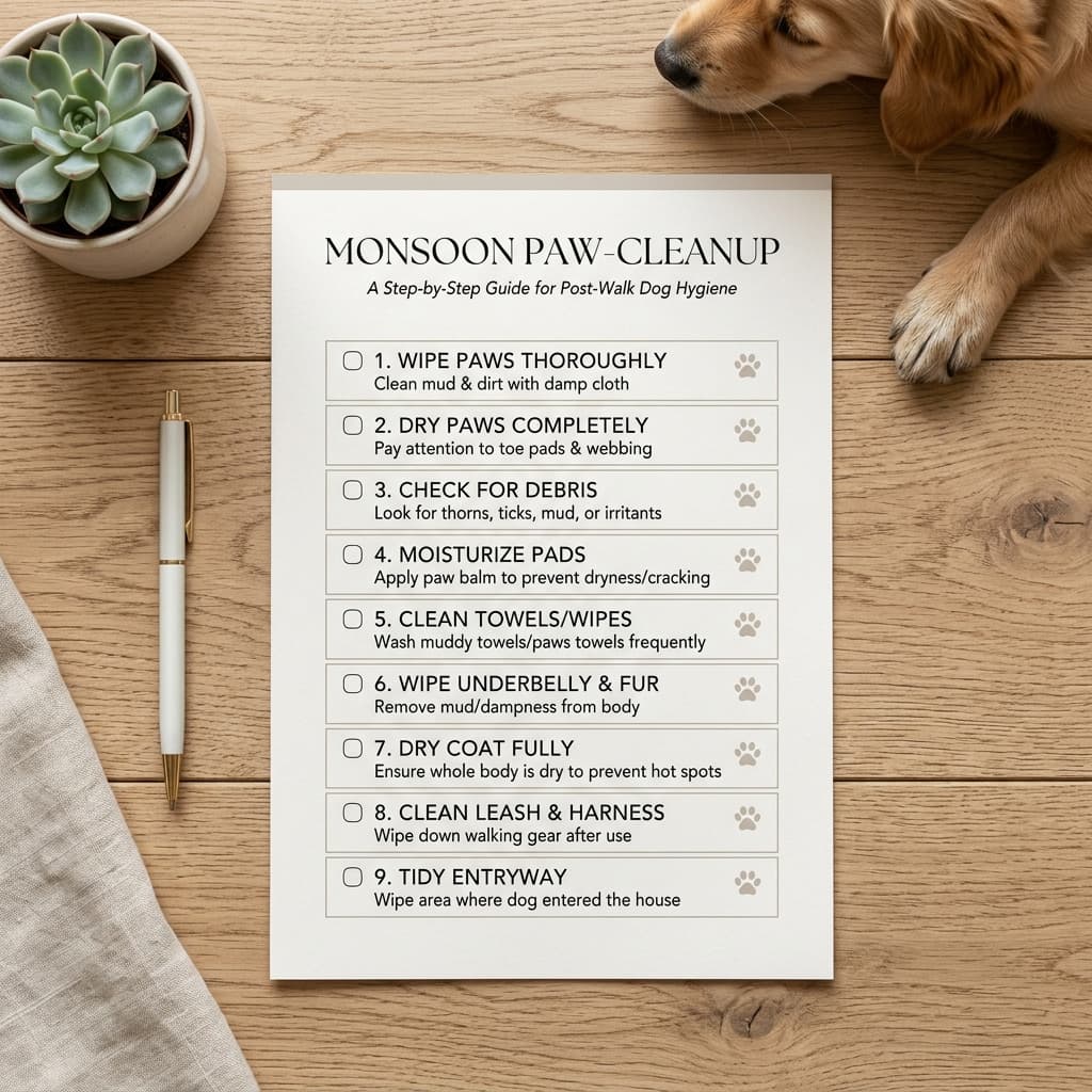 Monsoon Paw-Cleanup Checklist