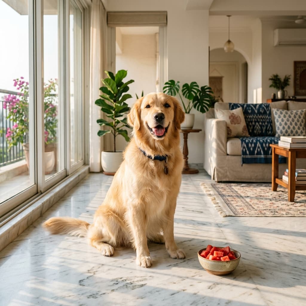 Golden Retriever Summer Care Routine in an Indian Apartment