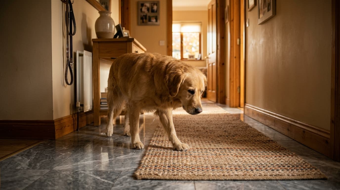 The Autumn Floorboard Freeze: When Shiro's Hips Refused the Morning Walk
