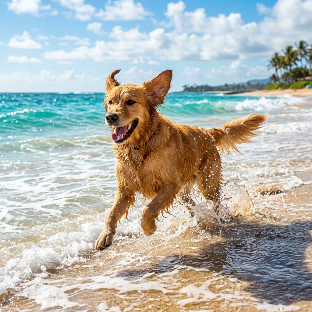 Shiro's First Beach Day